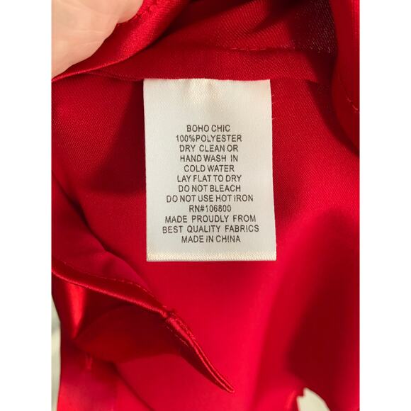 Boho Chic Royal Satin Dress in Red NWT size medium - Picture 6 of 6